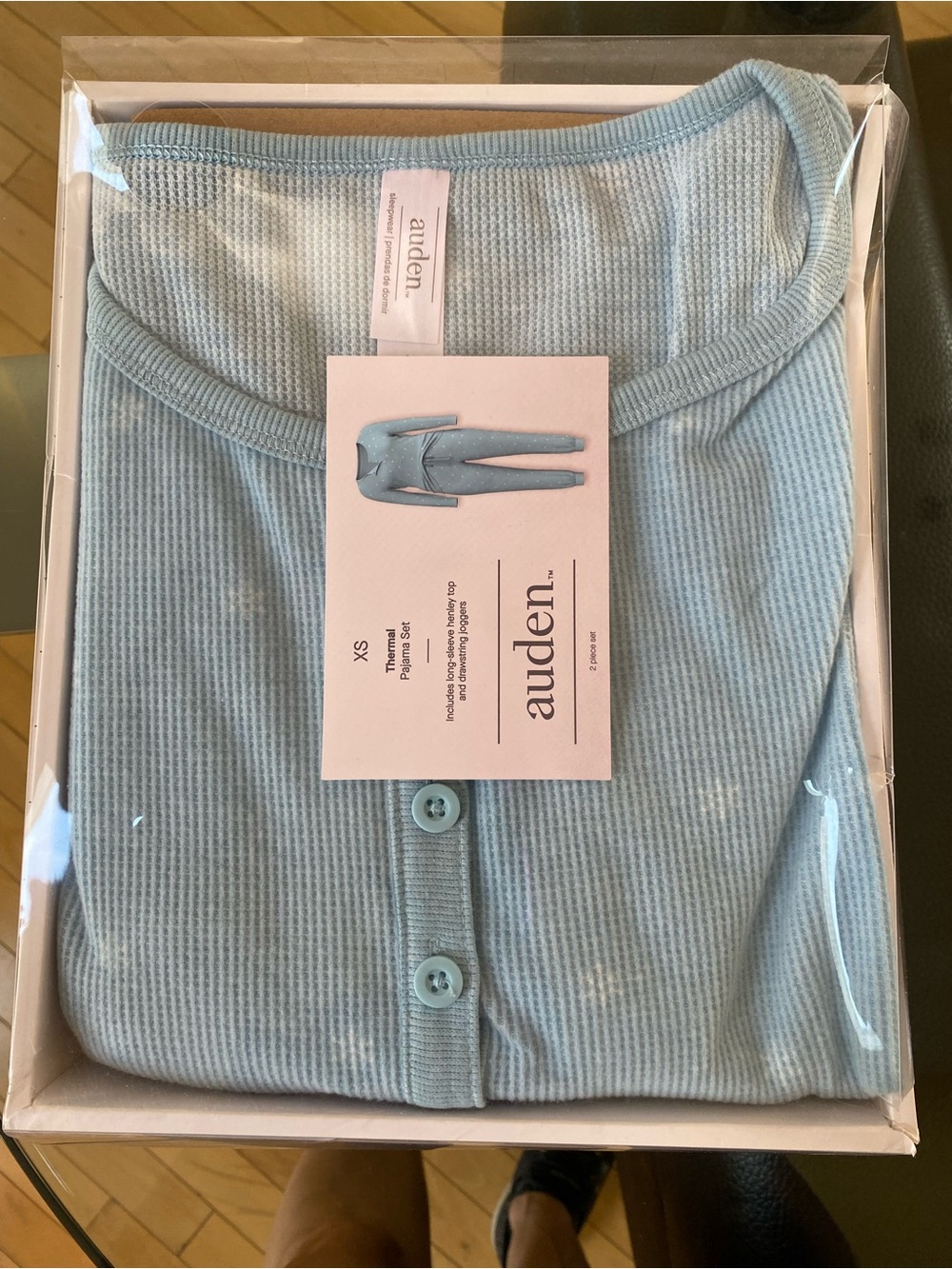 Auden Women's Thermal Pajama Set - Light Blue Size XS